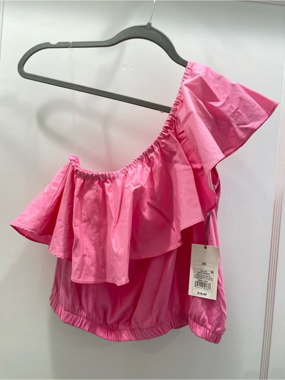 Pink One-Shoulder Ruffle Top - Picture 2 of 4